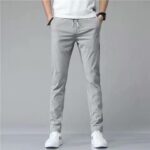 Drawstring Trousers Thin Casual Pants Korean Version Loose Straight Sweatpants Mens Clothing - Image 2