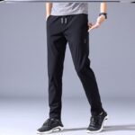 Drawstring Trousers Thin Casual Pants Korean Version Loose Straight Sweatpants Mens Clothing - Image 3