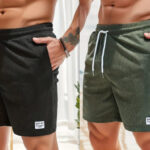 Lace-up Drawstring Shorts Summer Corduroy Sports Short Pants Mens Clothing - Image 4